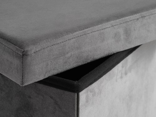 Pouffe AUNING 38x38 w/storage grey velvet