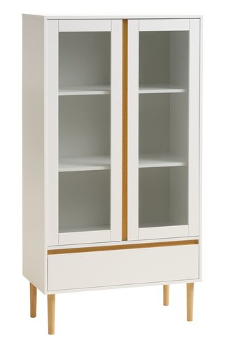 Display cabinet FENSMARK 2 doors wht/oak
