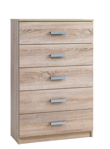 5 drawer chest TAPDRUP wide oak