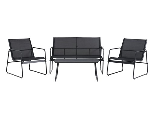 Lounge set ULKENSDAL 4-seater black
