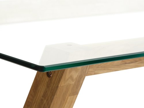 Bar table AGERBY 70x120 glass/oak