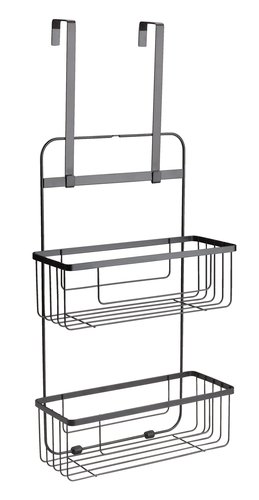 Shelf NACKA w/multi hanging hooks black