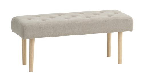 Bench HAGEBRO sand fabric/oak colour