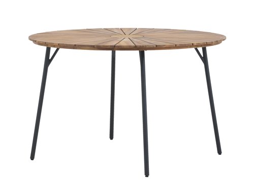 Garden table BASTRUP D120 hardwood/black