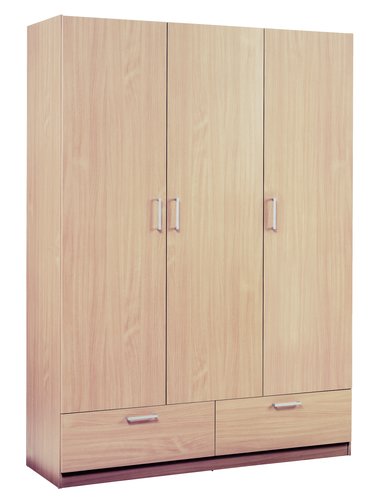 Wardrobe ELLESTED 144x200 3 doors 2 drawers oak colour