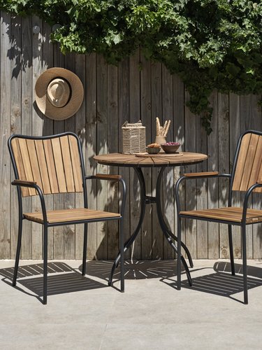 BASTRUP D65 table + 2 BASTRUP chair hardwood/black