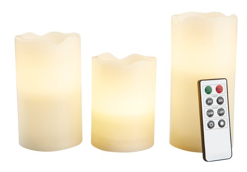 LED pillar candle KRISTJAN pack of 3