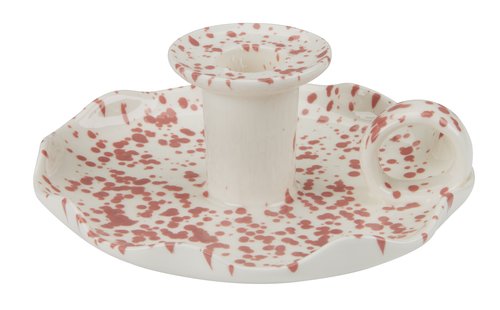 Candlestick REIDAR D14xH6cm white/rose