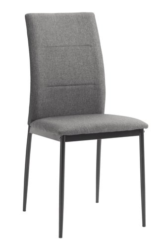 Dining chair TRUSTRUP grey fabric/black