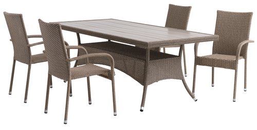 STRIB L200 table + 4 GUDHJEM chair natural