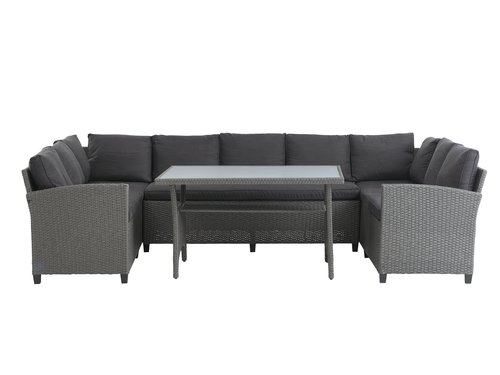 Lounge set ULLEHUSE 9-preson storage grey