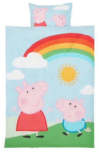 Duvet cover set PEPPA PIG Junior blue/green