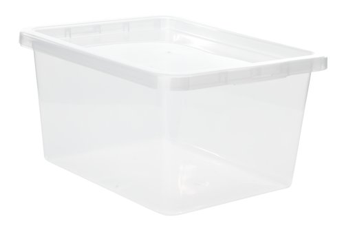 Storage box BASIC BOX 20L w/lid transparent
