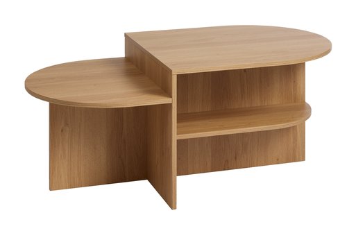 Coffee table LISBJERG 60x107 w/shelf natural oak colour