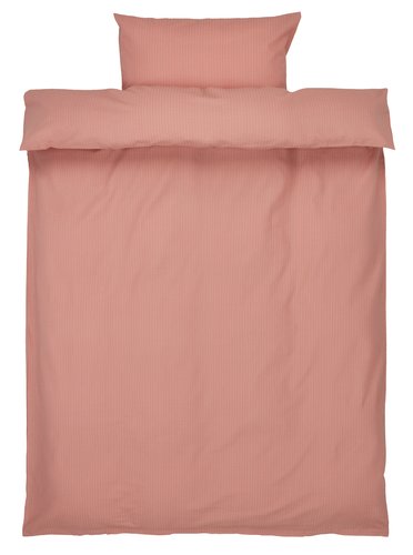 Seersucker duvet cover set TINNE Single dusty rose