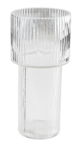 Vase RUNE D12xH25cm clear
