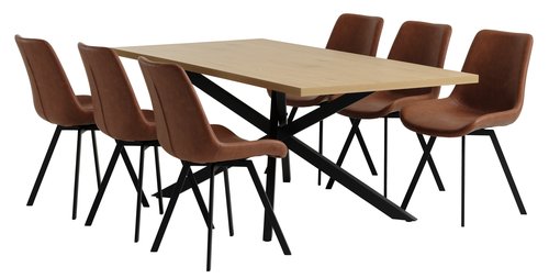 NORTOFT L200 table oak + 4 HYGUM chairs cognac