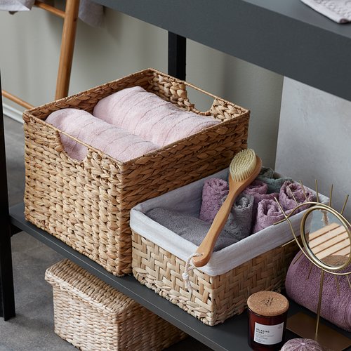 Basket EJNO W22xL31xH15cm w/white fabric