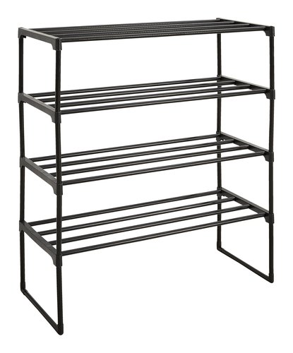Shoe rack BORNHOLM 4 shelves black