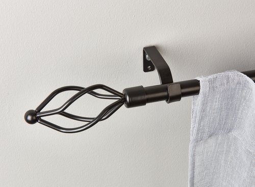 Curtain pole COUNTY CROWN 170-300cm black