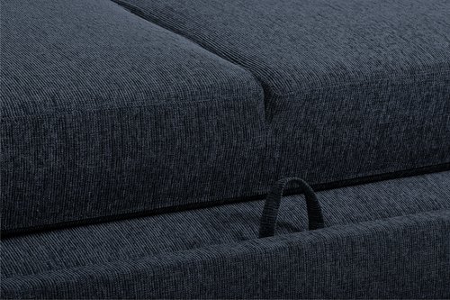 Sofa bed chaise longue VEJLBY dark grey fabric
