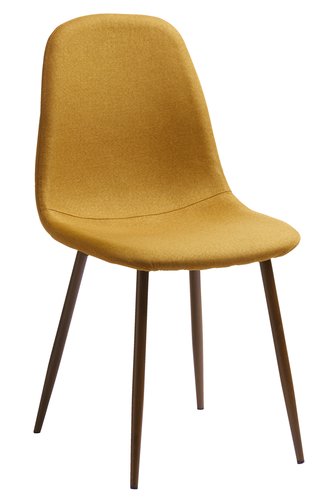 Dining chair JONSTRUP curry fabric/dark oak colour
