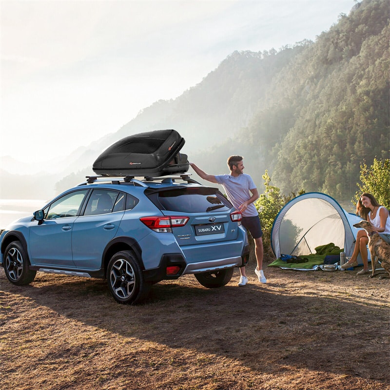 14 Cubic Feet Cargo Box Waterproof Rooftop Cargo Carrier Dual-sided Opening with Car Trunk Organizer