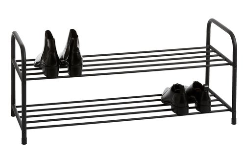 Shoe rack HALS 2 shelves black