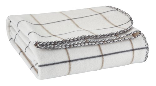 Throw KASTANJ 130x170 fleece white/grey