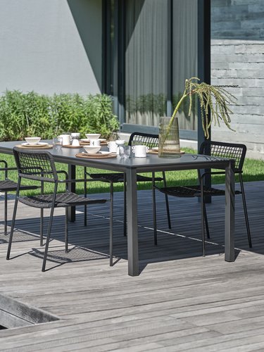 LANGET L207 table + 4 LABING chair black