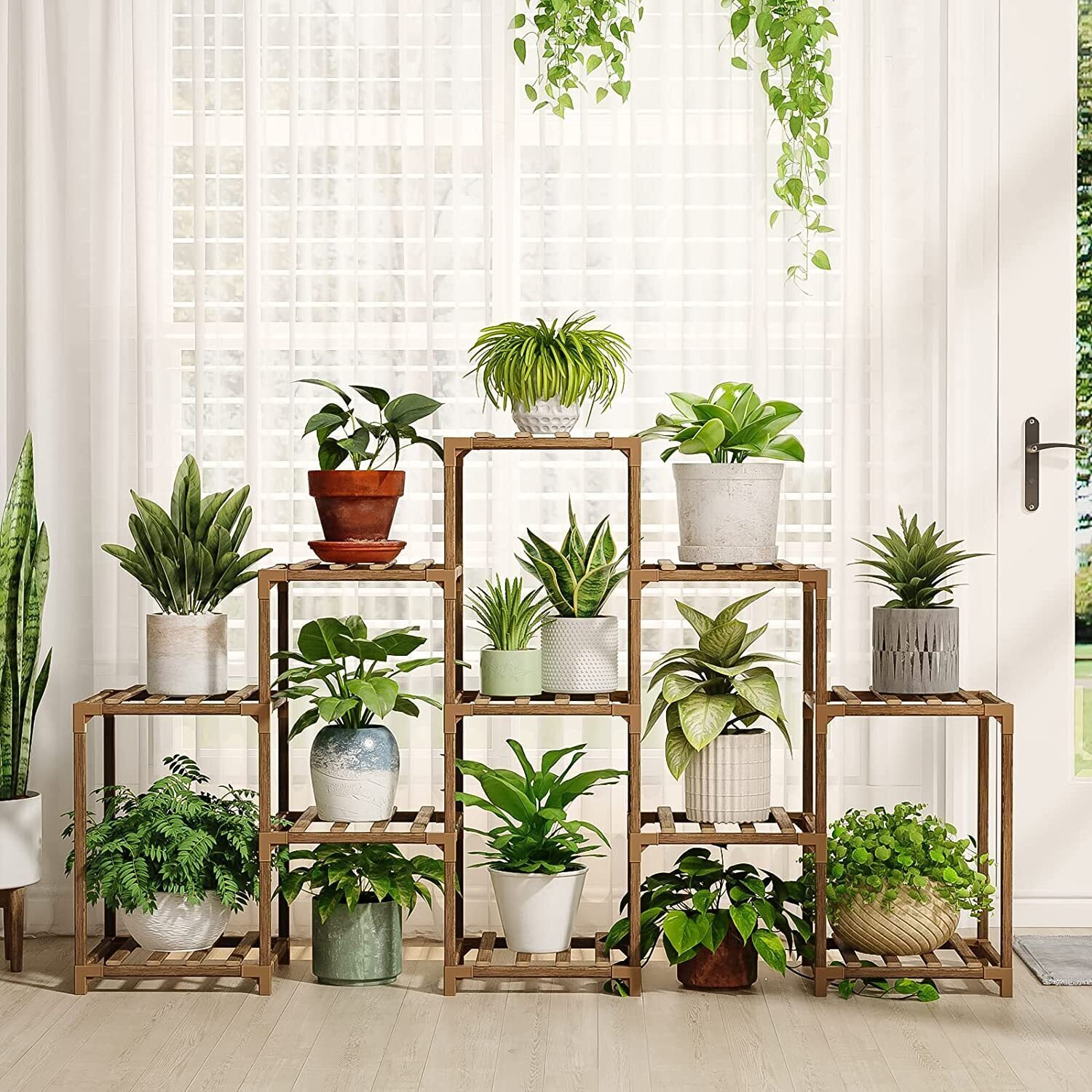Plant stand indoor plant stand wooden outdoor multi-layer plant stand