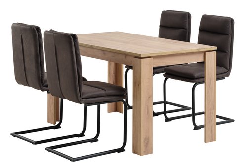 LINTRUP L140 table oak + 4 ULSTRUP anthracite