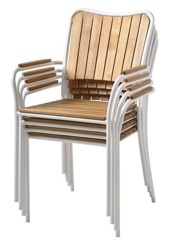 Stacking chair BASTRUP hardwood/white