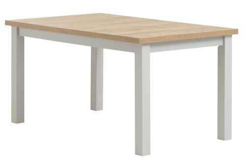 Dining table MARKSKEL 150/193 light grey/oak colour
