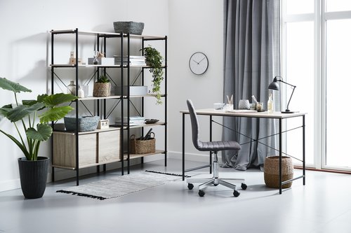 Shelving unit VANDBORG 5 shelves. oak/black