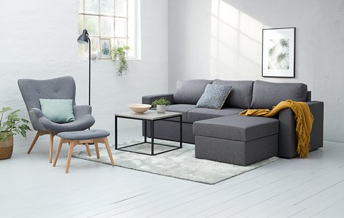 End table DOKKEDAL 60x60 concrete color