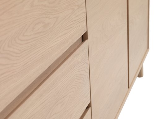 Sideboard KALBY 2 doors 3 drawers light oak