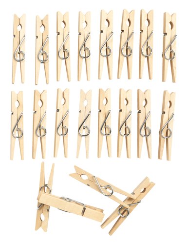 Clothes pegs WILLHEM wood pack of 20