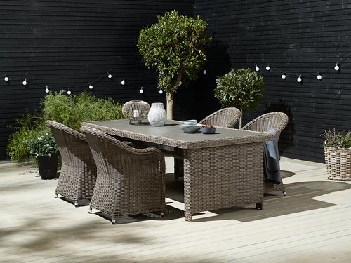 GAMMELBY L225 table + 4 GAMMELBY chair grey