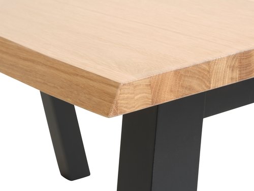 Dining table SKOVLUNDE 90x160 natural oak/black