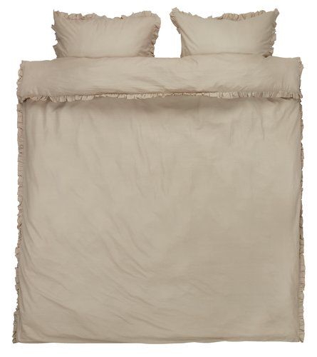 Duvet cover set ELMA Washed cotton King sand