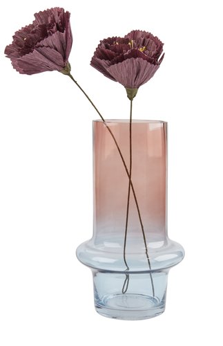 Vase KRIS D15xH26cm blue/rose