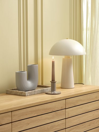 Candlestick MARK D10xH8cm grey