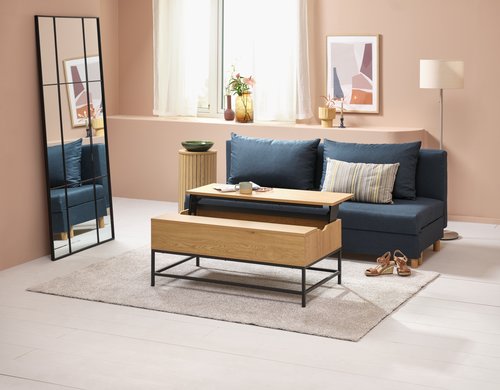 Sofa bed NORSMINDE blue fabric