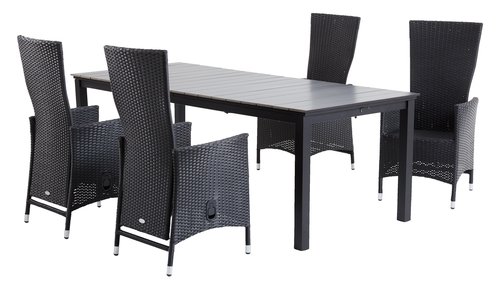 Garden table MOSS W95xL214/315 grey