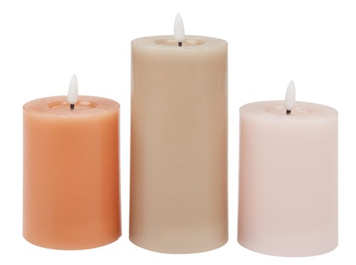 LED candle TERKEL H13/15/18cm set of 3pcs/set