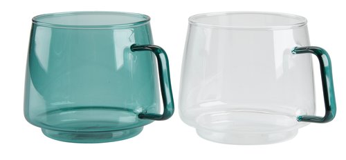 Mug ANDERS glass 40cl D13xH18cm assorted