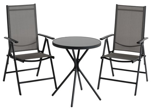RADSTRUP D60 table + 2 MELLBY chair black