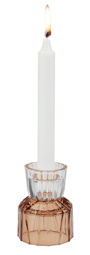 Tealight holder FREJLEV D8xH10cm brown/clear