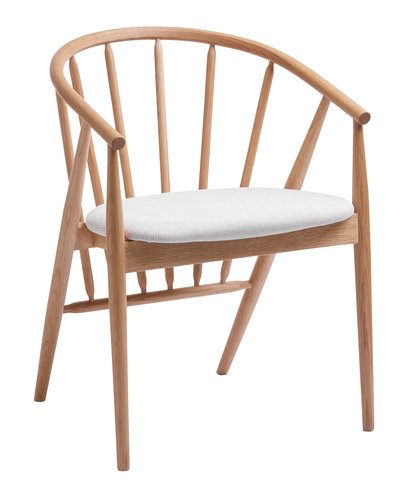 Dining chair ARNBORG oak/cream